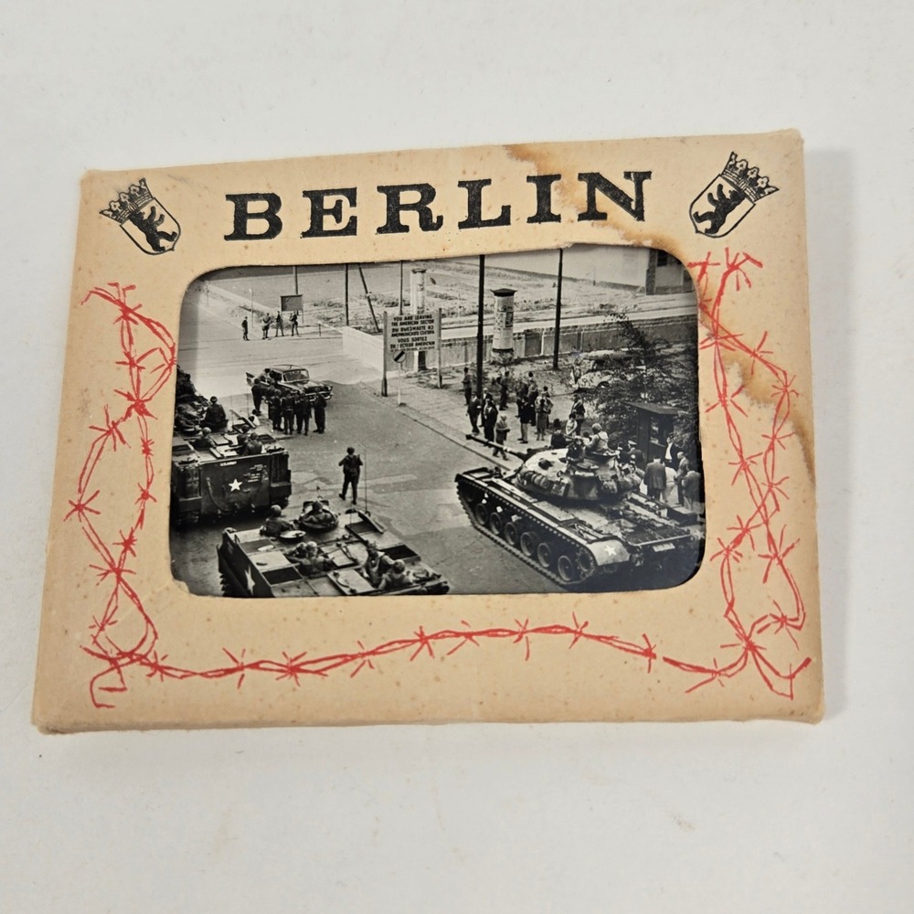 1964 Berlin Wall Photo Set Cold War Checkpoint Charlie Vintage B&W Photo